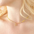 Solar Plexus Chakra Beaded Necklace in Gold on blonde model