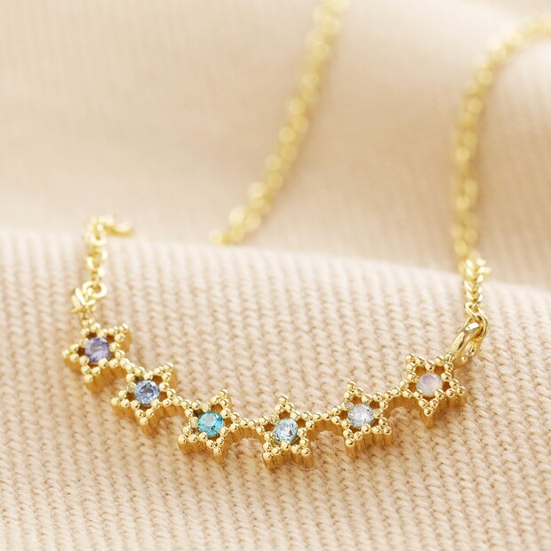 Blue Ombre Crystal Star Bar Necklace in Gold Blue Ombre Crystal Star Bar Necklace in Gold