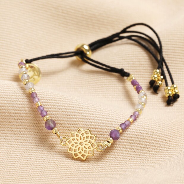 Crown Chakra Charm Bracelet in Gold