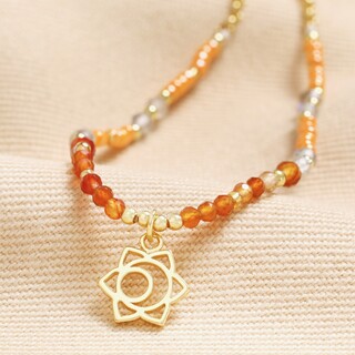 Sacral Chakra Beaded Necklace in Gold