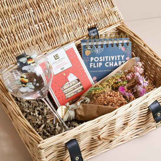 Products inside Hamper of Happy Birthday Floral Wicker Gift Hamper