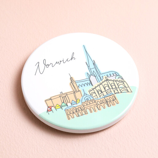 Norwich Organic Shape Coaster on Beige Background