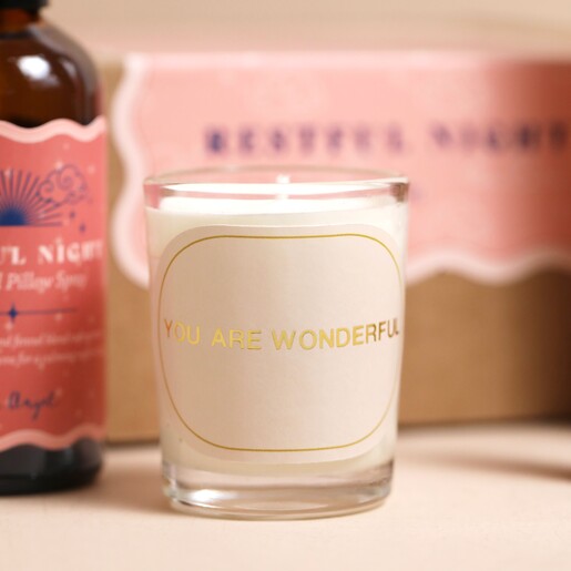 Close Up of Candle from Restful Night Gift Set