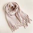 Natural Winter Scarf arranged on neutral coloured surface