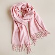 Pink Winter Scarf on Neutral Background