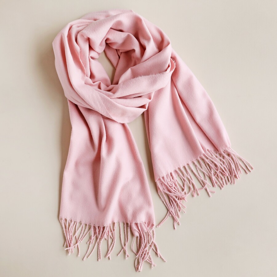 Pink Embroidered Scarf Christmas Gift Her Luxury Soft Scarf 