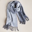 Two Tone Cashmere Blend Scarf in Grey arranged on neutral coloured background