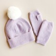 Lilac Hand Warmers With Matching Hat