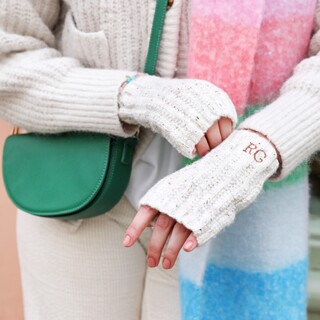 Personalised Embroidered Knitted Hand Warmers