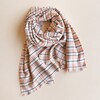 Tan Tartan Winter Scarf on Beige Background