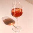 Personalised Floral Wine Glass full of rose wine