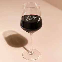 Personalised Floral Wine Glass
