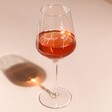 Personalised Birth Flower Wine Glass half full of rose