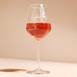 Personalised Birth Flower Wine Glass full of rose wine