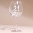 Empty Personalised Floral Milestone Birthday Gin Glass with 21 Personalisation
