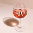 Personalised Floral Milestone Birthday Gin Glass with 40 Personalisation filled with Pink Gin Cocktail