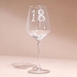 Empty Personalised Floral Milestone Birthday Wine Glass with 18 Personalisation