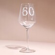 Empty Personalised Floral Milestone Birthday Wine Glass with 60 Personalisation