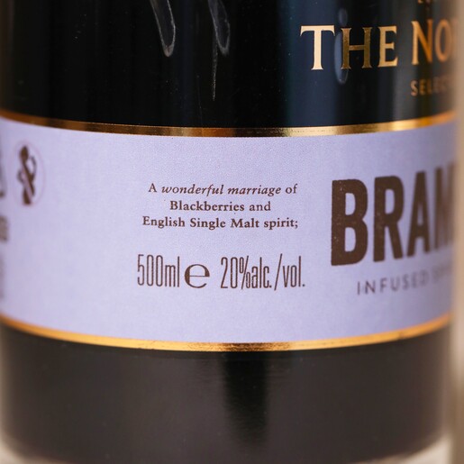 Side of Bottle Side of 500ml The English Distillery Norfolk Bramble Liqueur bottle