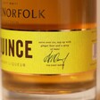 Side of 500ml The English Distillery Norfolk Quince Whisky Liqueur bottle showing serving suggestion