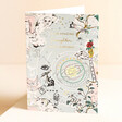 Cath Kidston Celestial Daughter Birthday Card standing on beige surface