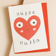 Hubba Hubba Heart Valentine's Day Card on Top of Red Envelope 