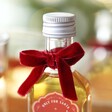 Close up of velvet bow on 40ml Santa's Tipple Christmas Whisky
