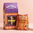 Popcorn Shed Chocolate Orange Gourmet Popcorn with snack pack in same flavour