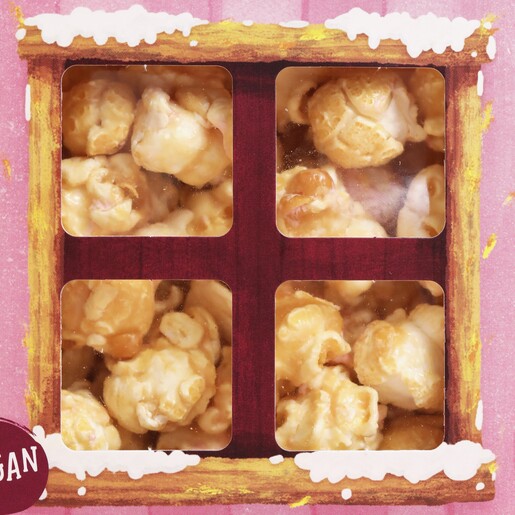 Close up of popcorn inside Popcorn Shed Toasted Marshmallow Gourmet Popcorn packaging