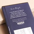 Back of Packaging of From Norwich With Love Dark Chocolate Bar
