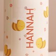 Close up of personalisation on Personalised Sass & Belle Children's Bee Metal Water Bottle