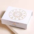 Cancer Zodiac Gemstone Set closed on beige backdrop