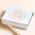 Libra Zodiac Gemstone Set in closed box on top of beige backdrop