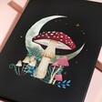 Close Up of Print on the Front of Toadstool Crescent Moon Lined Notebook