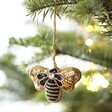 Bee Beaded Hanging Decoration hanging from a Christmas tree