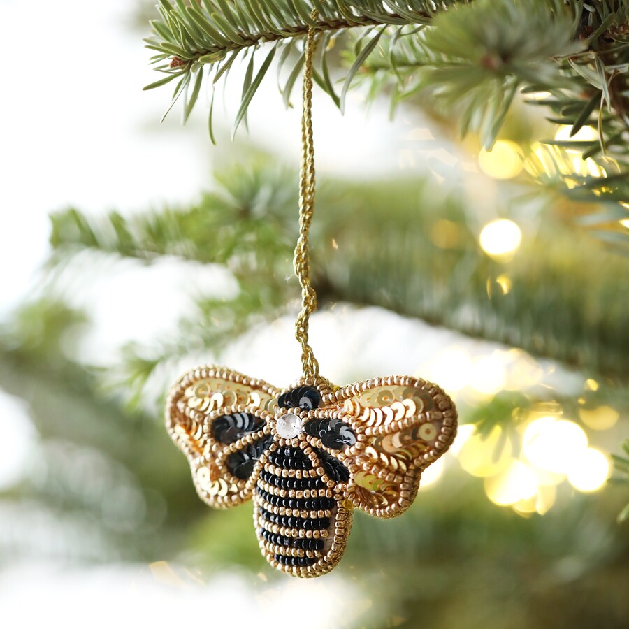 Bee Beaded Hanging Decoration, Christmas Decor