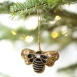 Bee Beaded Hanging Decoration hanging from Christmas tree