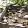 Mini Glass Bauble Garland in Wooden Box with Greenery Around