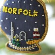 Close up of Norfolk Snow Globe Beaded Hanging Decoration