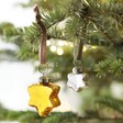 Tiny Silver Star Bauble with Gold Star Bauble