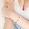 Multicoloured Crystal and Pearl Beaded Bracelet on model with hand on arm