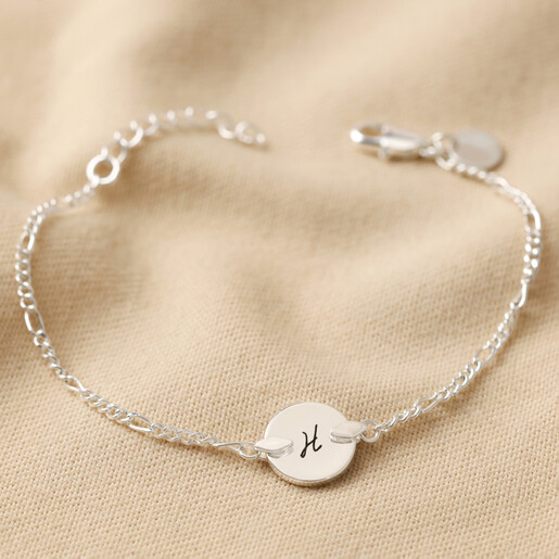 Personalised Initial Disc and Chain Bracelet