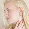 Green Enamel Striped Heart Hoop Earrings in Gold on Model