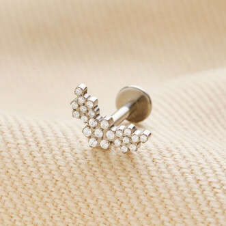 Titanium Crystal Cluster Cartilage Earring