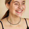 Delicate Blue Stone Beaded Necklace On Smiling Model