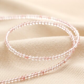 Delicate Rose Quartz Stone Beaded Necklace