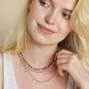 Semi-Precious Stone Bead Necklace in Blue on Model in Layered Look