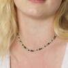 Semi-Precious Stone Bead Necklace in Blue and Green on model