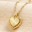Close up of Pendant on Stainless Steel Tiny Heart Pendant Necklace in Gold