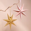 Handmade Gold Glitter Star Hanging Decoration with Pink Also Available 
